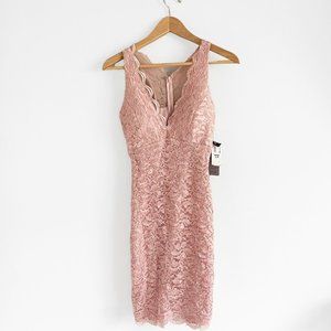 NWT Jump Apparel Sparkly Pink Floral Mini Cocktail Dress